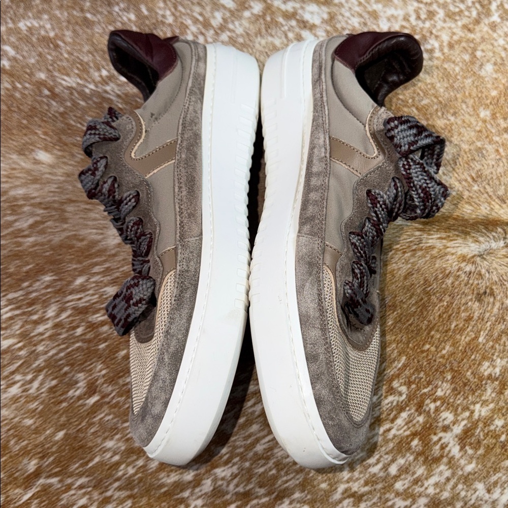 GOODMAN Sneakers EUC Men Brown Suede Leather Low Top Casual Laces Sz 9.5 Kicks - Picture 4 of 10